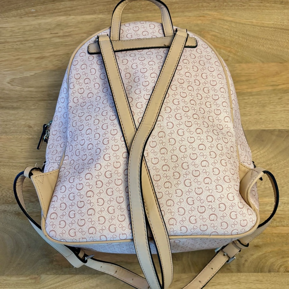 GUESS Light Pink Monogram Backpack - Picture 5 of 7